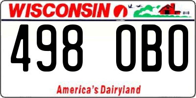 WI license plate 498OBO