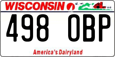 WI license plate 498OBP