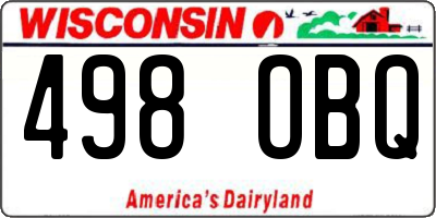 WI license plate 498OBQ