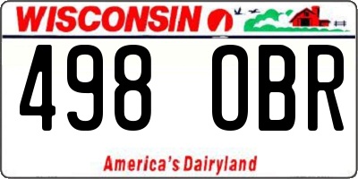 WI license plate 498OBR