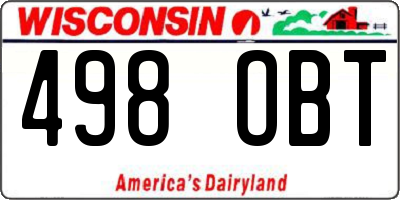 WI license plate 498OBT