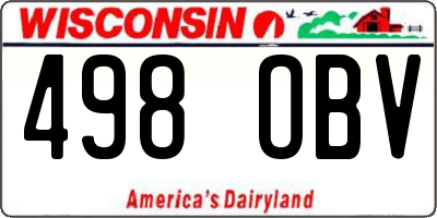 WI license plate 498OBV