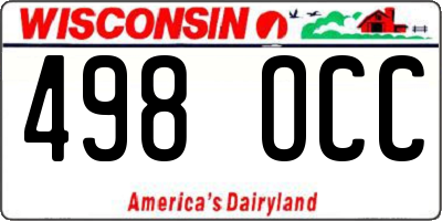 WI license plate 498OCC