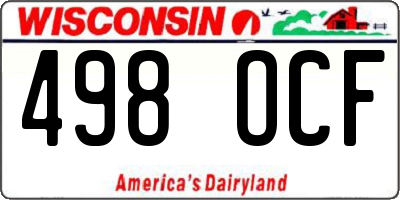 WI license plate 498OCF