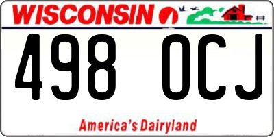 WI license plate 498OCJ