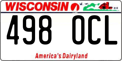 WI license plate 498OCL