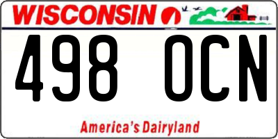 WI license plate 498OCN