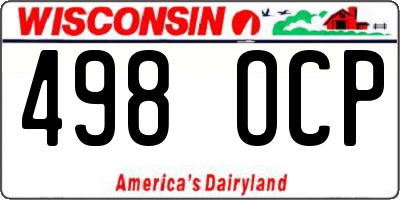 WI license plate 498OCP
