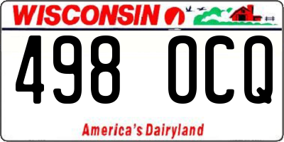 WI license plate 498OCQ