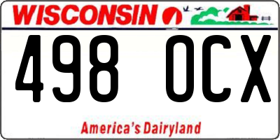WI license plate 498OCX