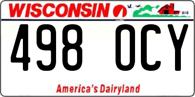 WI license plate 498OCY