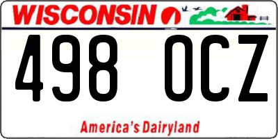 WI license plate 498OCZ