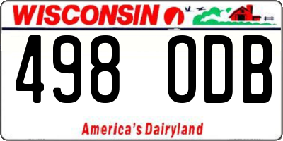 WI license plate 498ODB