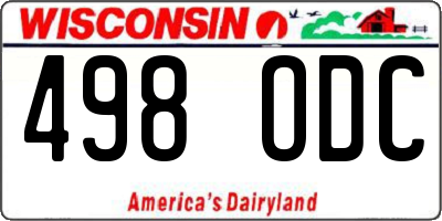 WI license plate 498ODC