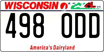 WI license plate 498ODD
