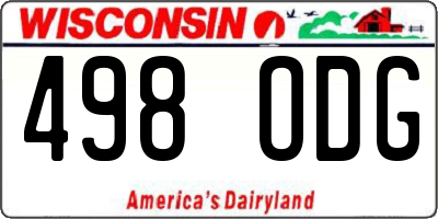 WI license plate 498ODG