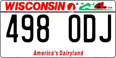 WI license plate 498ODJ