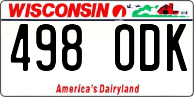 WI license plate 498ODK