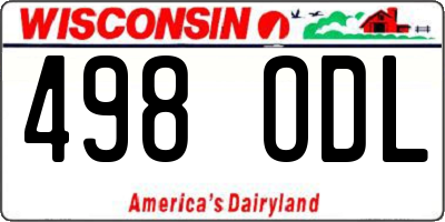 WI license plate 498ODL