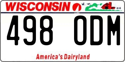 WI license plate 498ODM