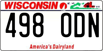 WI license plate 498ODN