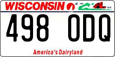 WI license plate 498ODQ