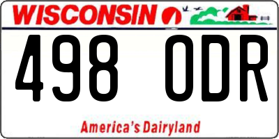 WI license plate 498ODR