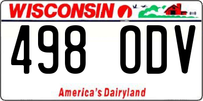 WI license plate 498ODV