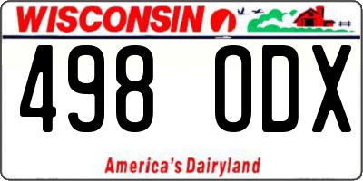 WI license plate 498ODX
