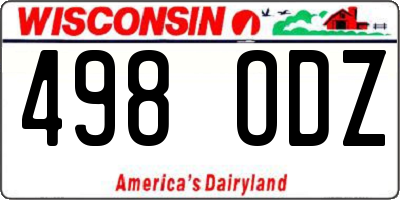 WI license plate 498ODZ