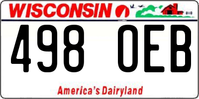 WI license plate 498OEB