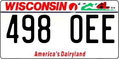 WI license plate 498OEE