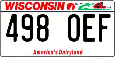 WI license plate 498OEF