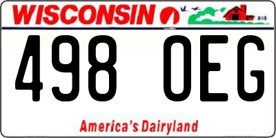 WI license plate 498OEG