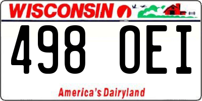 WI license plate 498OEI