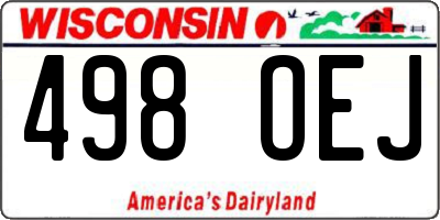 WI license plate 498OEJ