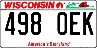 WI license plate 498OEK