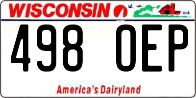 WI license plate 498OEP
