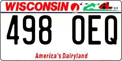 WI license plate 498OEQ