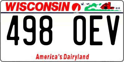 WI license plate 498OEV