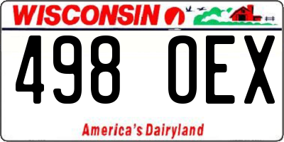 WI license plate 498OEX