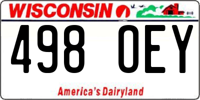 WI license plate 498OEY