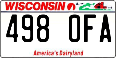 WI license plate 498OFA