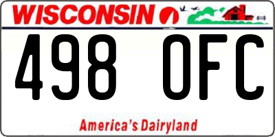 WI license plate 498OFC