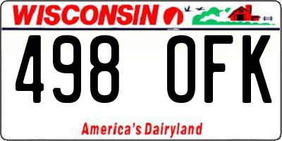 WI license plate 498OFK