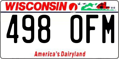 WI license plate 498OFM