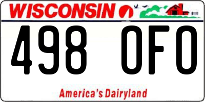 WI license plate 498OFO