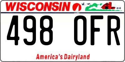WI license plate 498OFR
