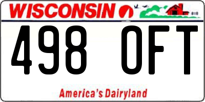 WI license plate 498OFT