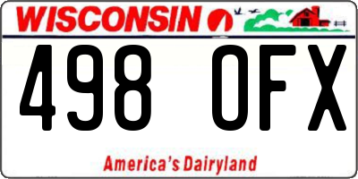 WI license plate 498OFX